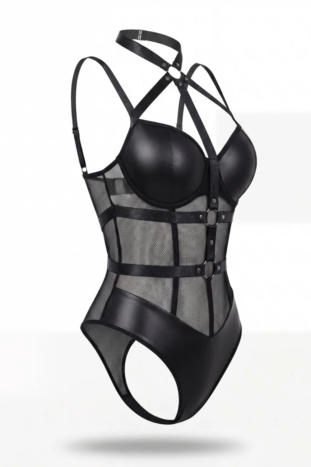 Strappy mesh cutout – Bodysuit