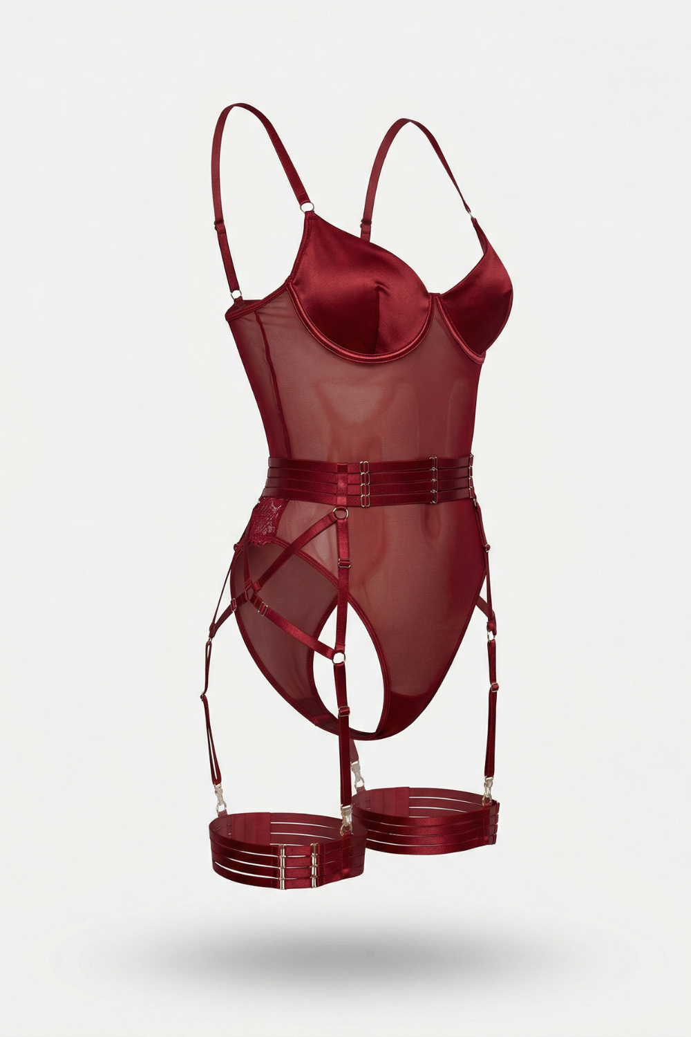 Burgundy sculpt allure – Bodysuit