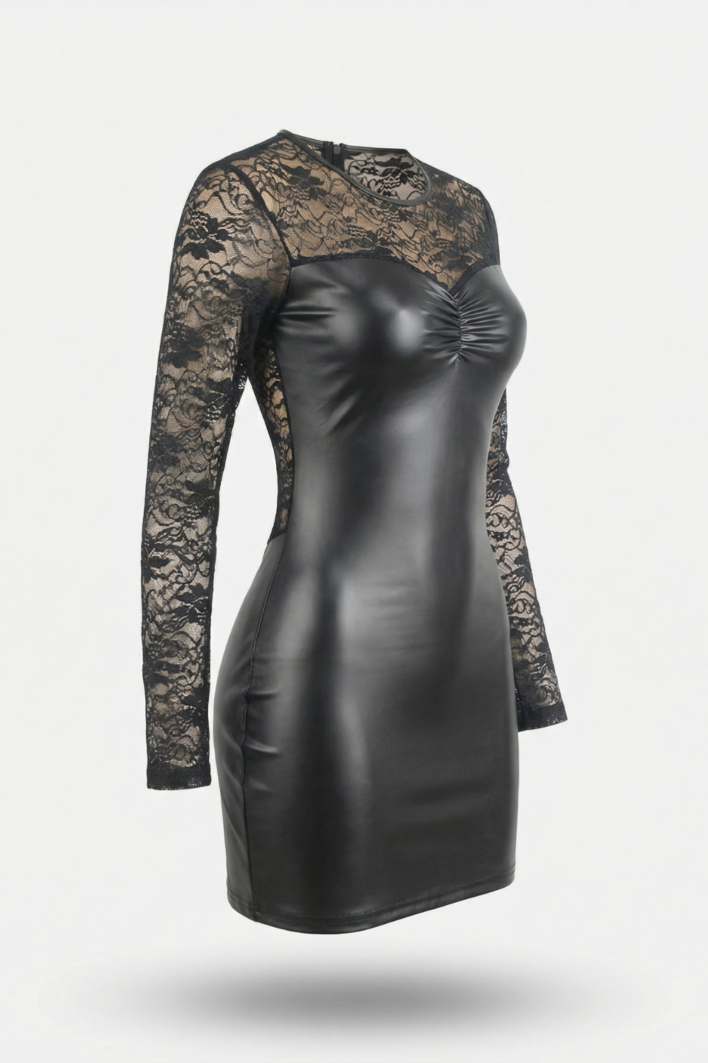 Lace long-sleeve silhouette – Mini dress