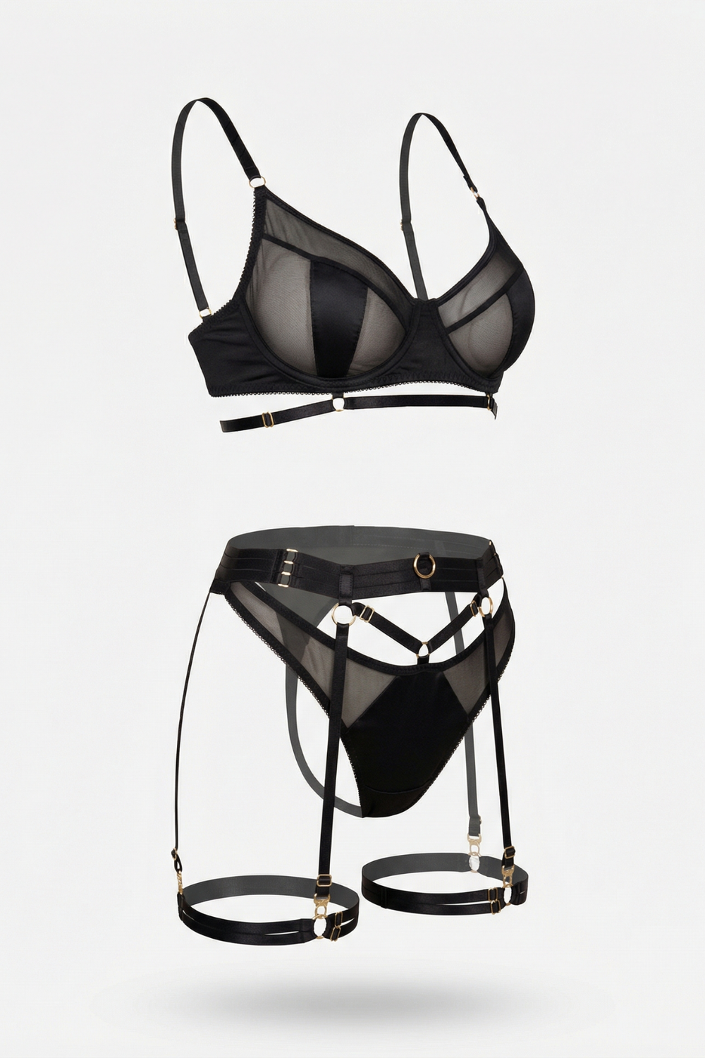 Sheer mesh strap detailing – Lingerie set