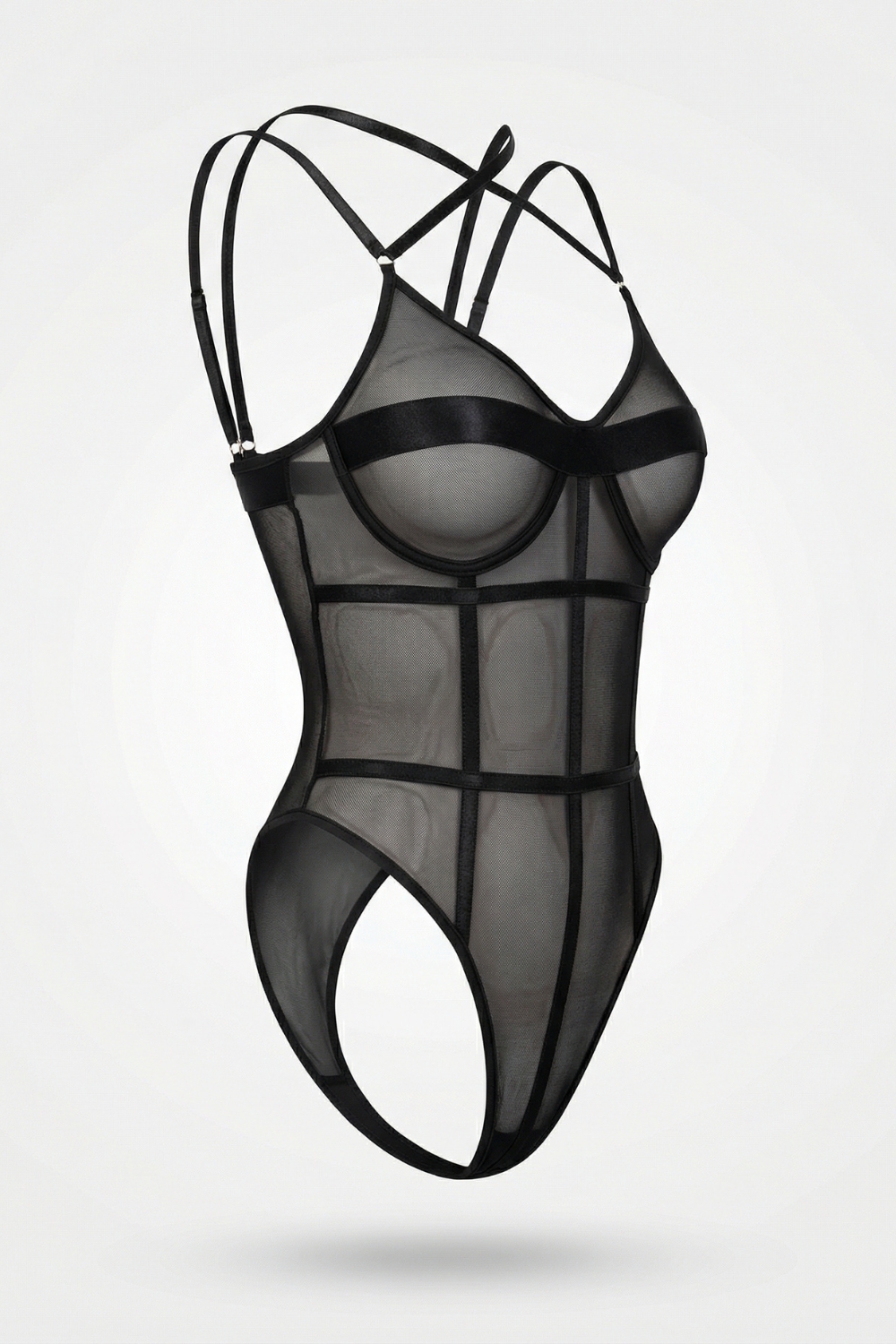 Strappy sheer sculpt – Bodysuit