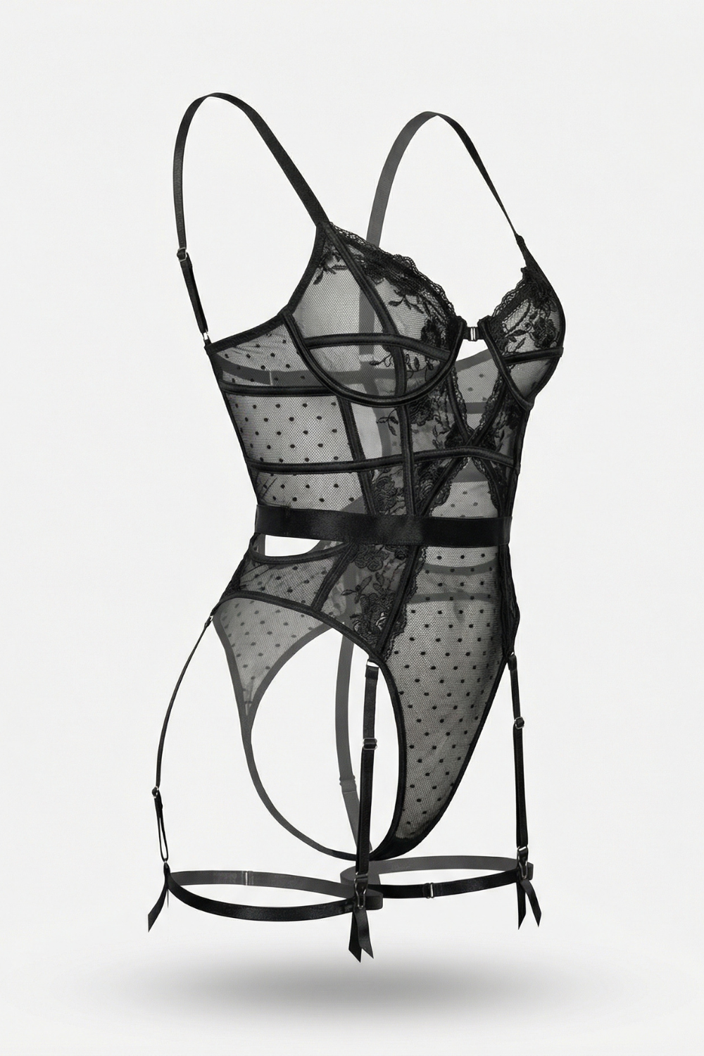 Midnight contour seduction bodysuit in black #Color_Black