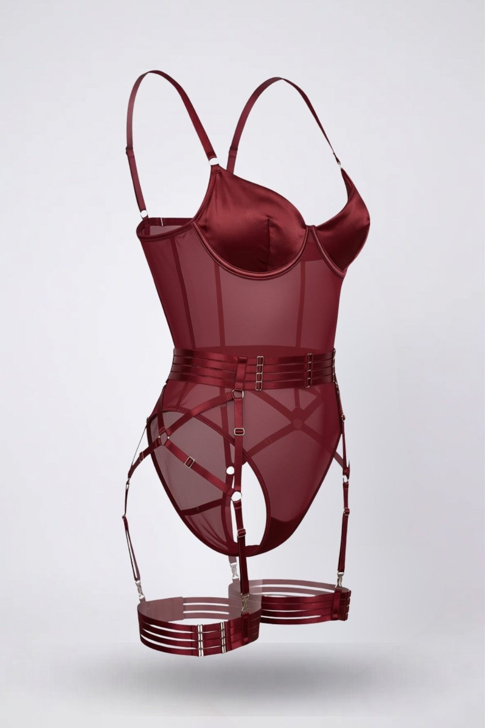 sculpt allure bodysuit in burgundy #Color_Burgundy