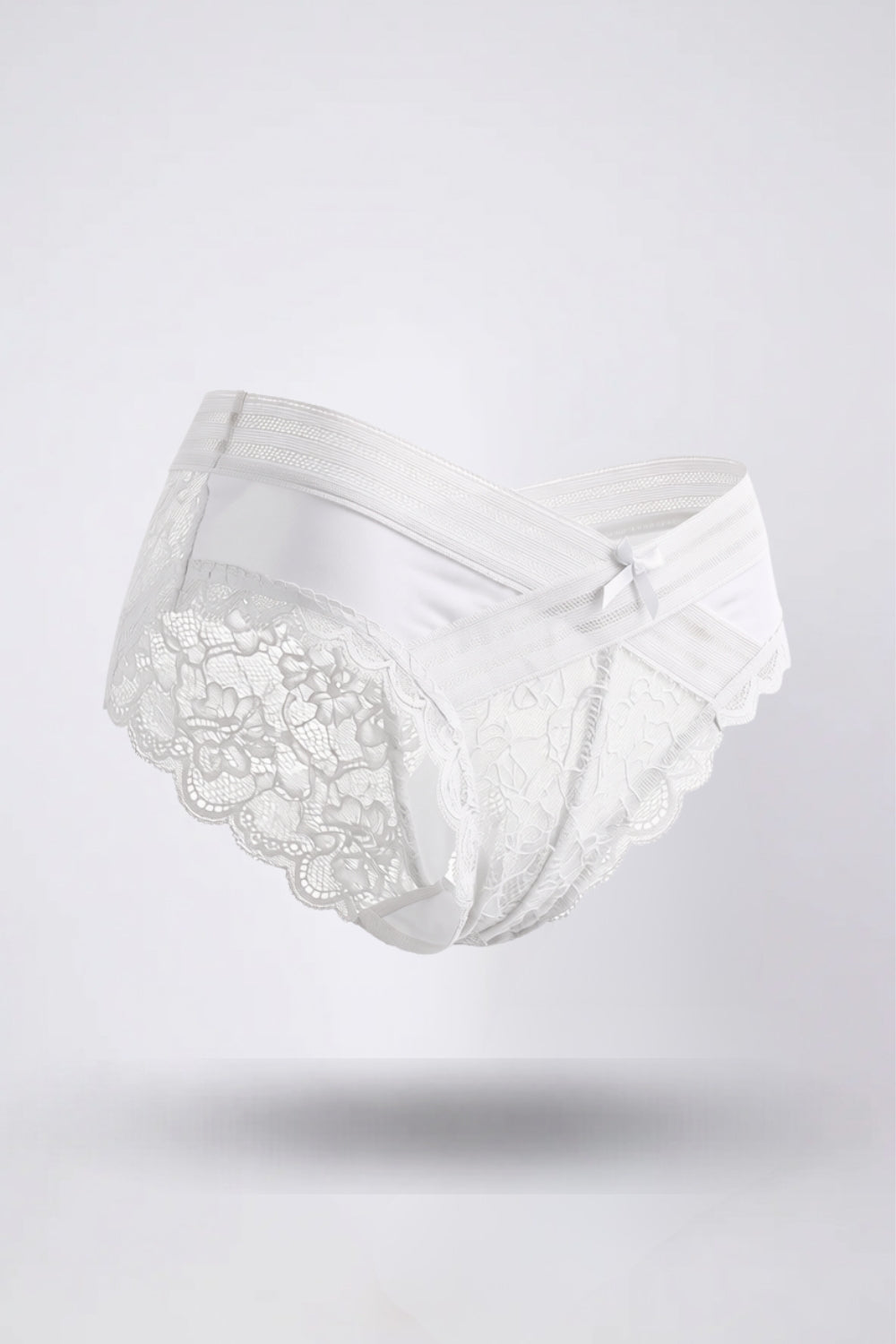 Floral lace crossover brief in white#Color_White