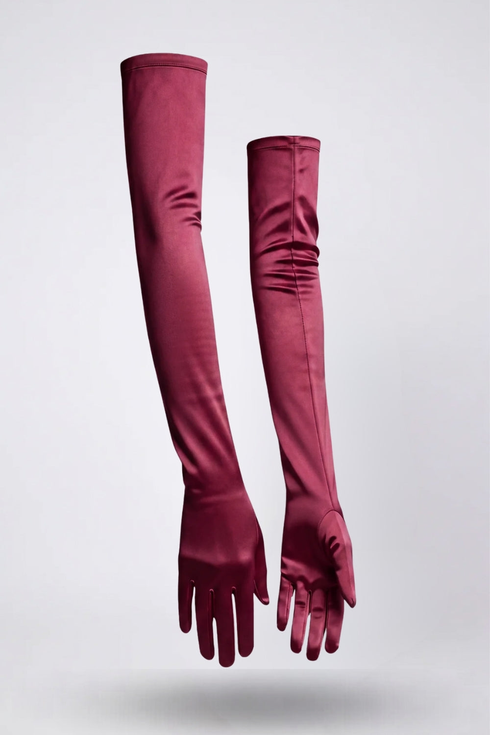 Silky opera length gloves in red#Color_Red