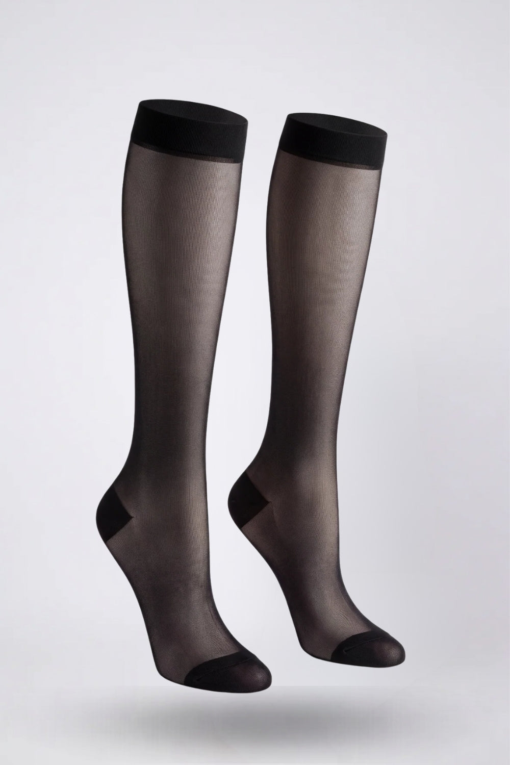 Ultra-thin sheer knee high stockings in black#Color_Black