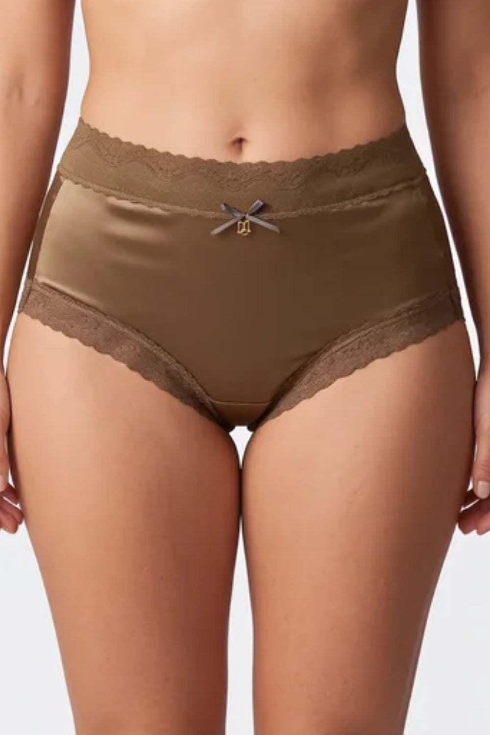 Lace trim satin-look – Brief