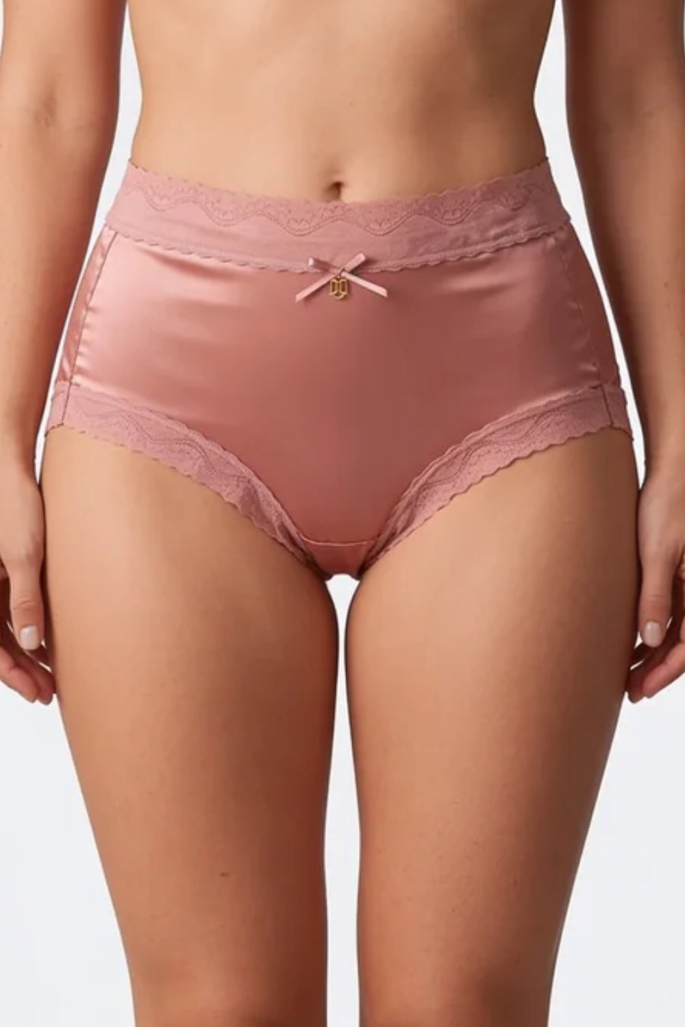 Lace trim satin-look – Brief