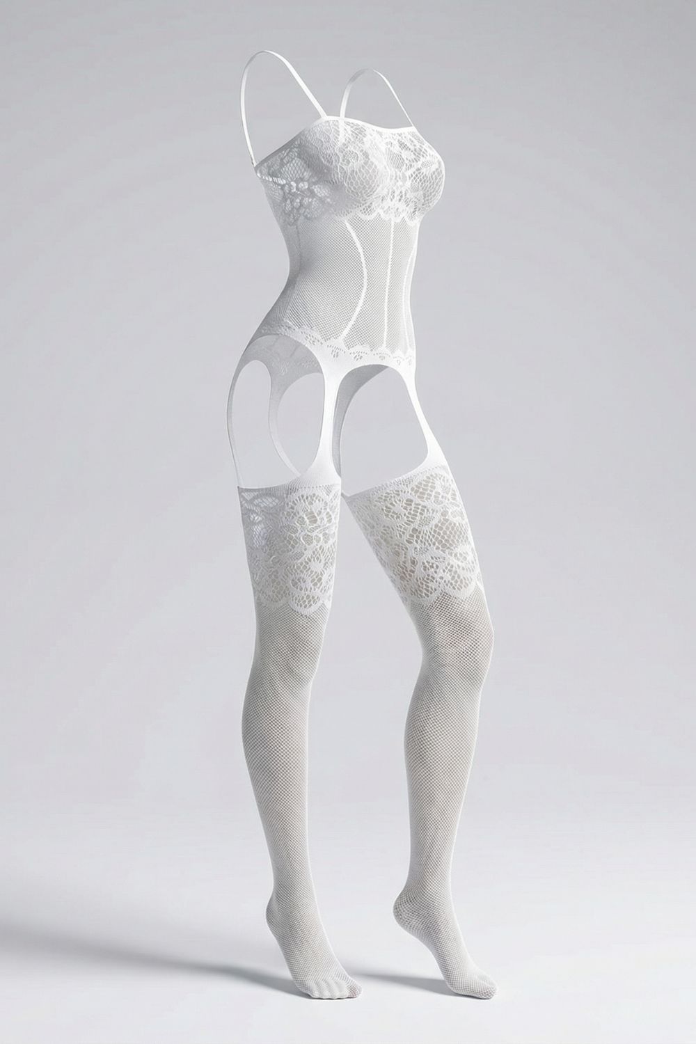 Floral lace contour design – Full bodystocking