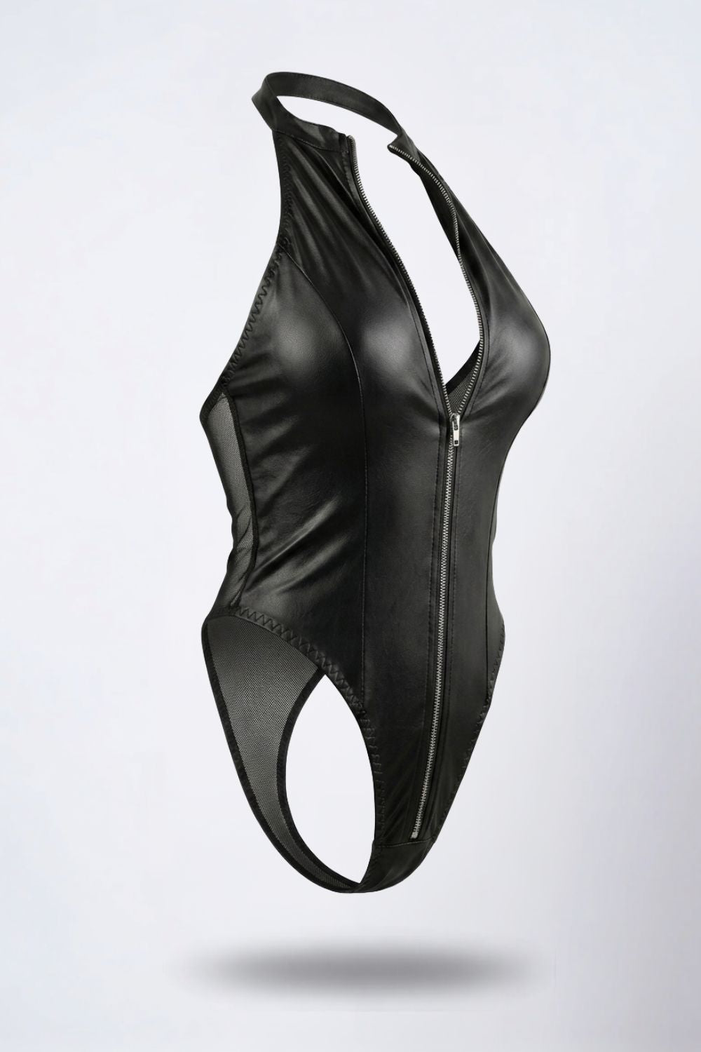Midnight zip allure – Bodysuit + FREE mesh sleeves