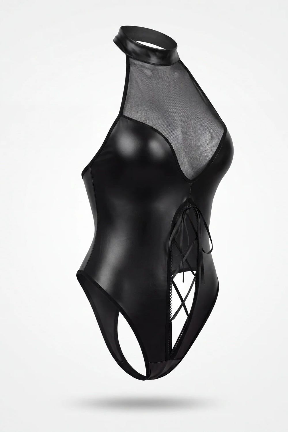 Sheer mesh lace-up – Bodysuit