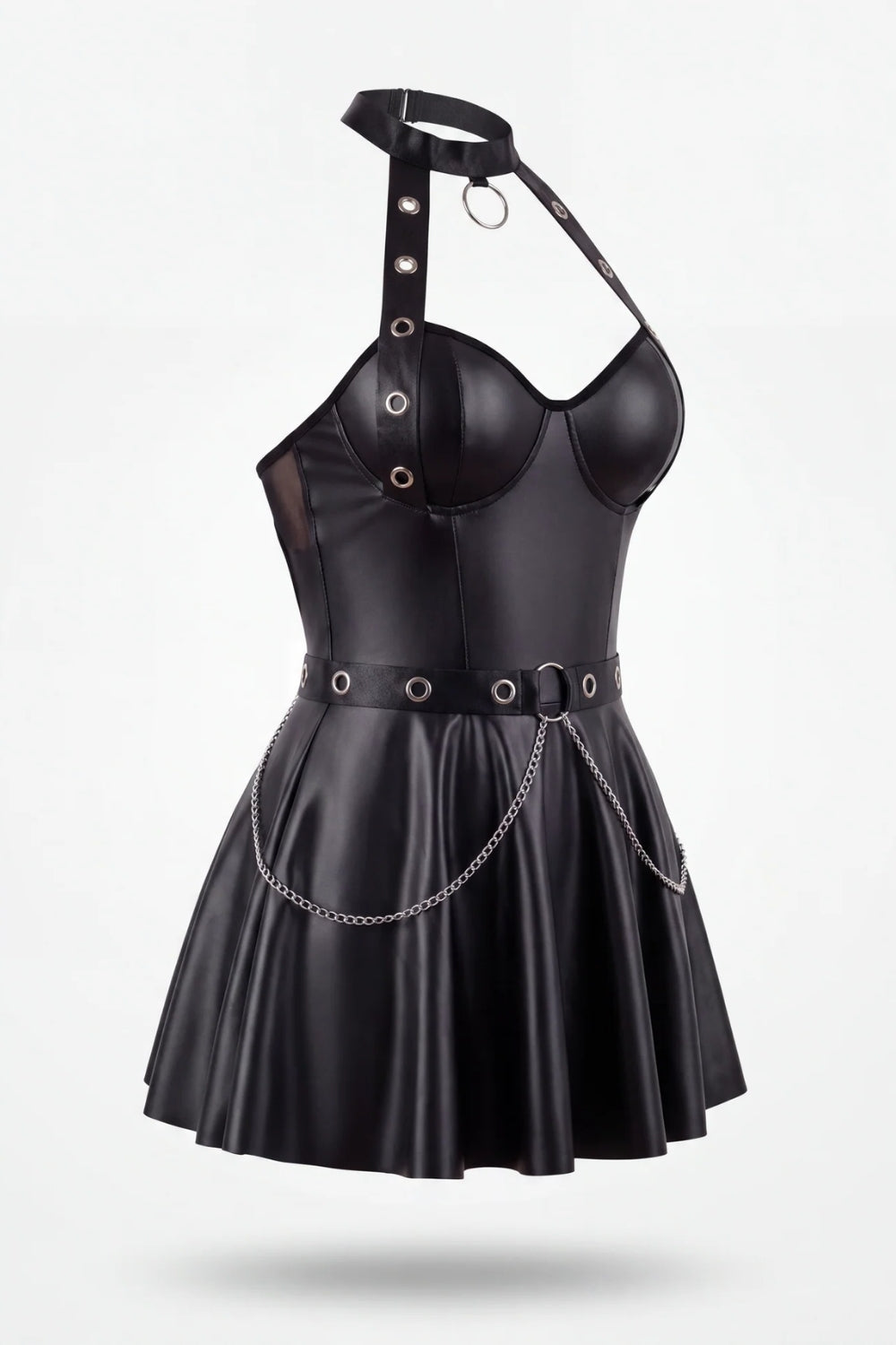Ring detail halter – Mini dress