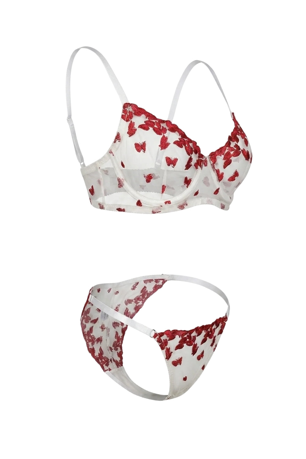 Heart embroidered sheer – Lingerie set
