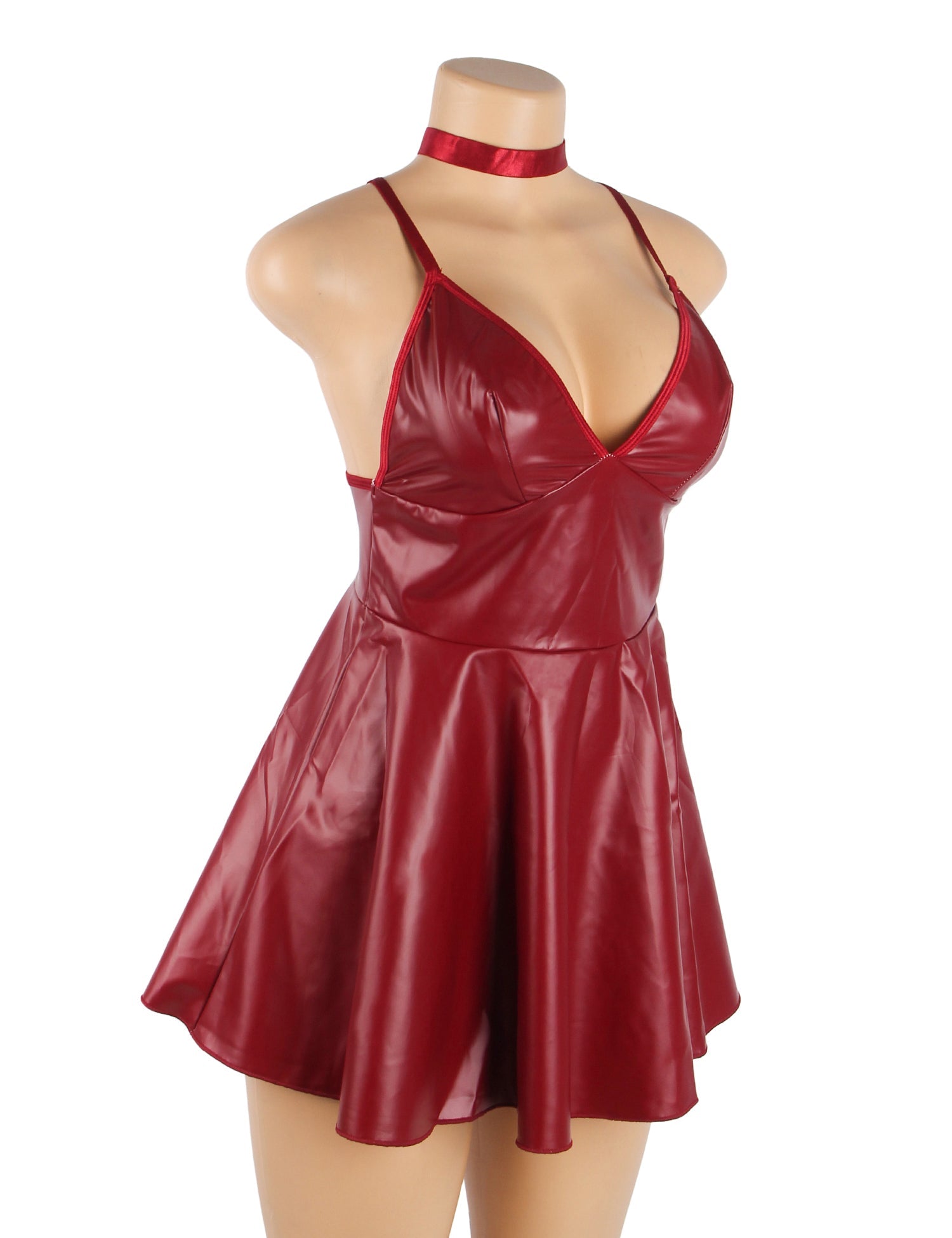 Glossy choker neckline – Babydoll