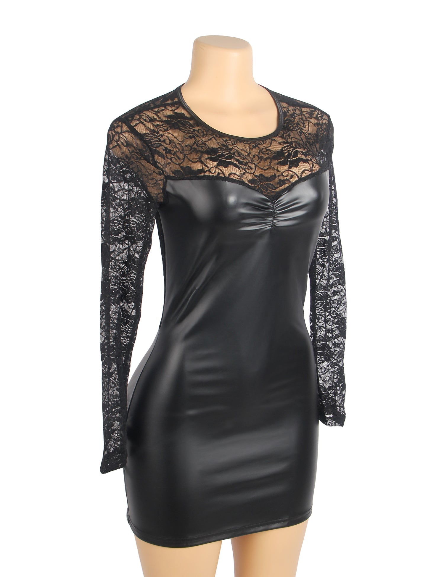 Lace long-sleeve silhouette – Mini dress