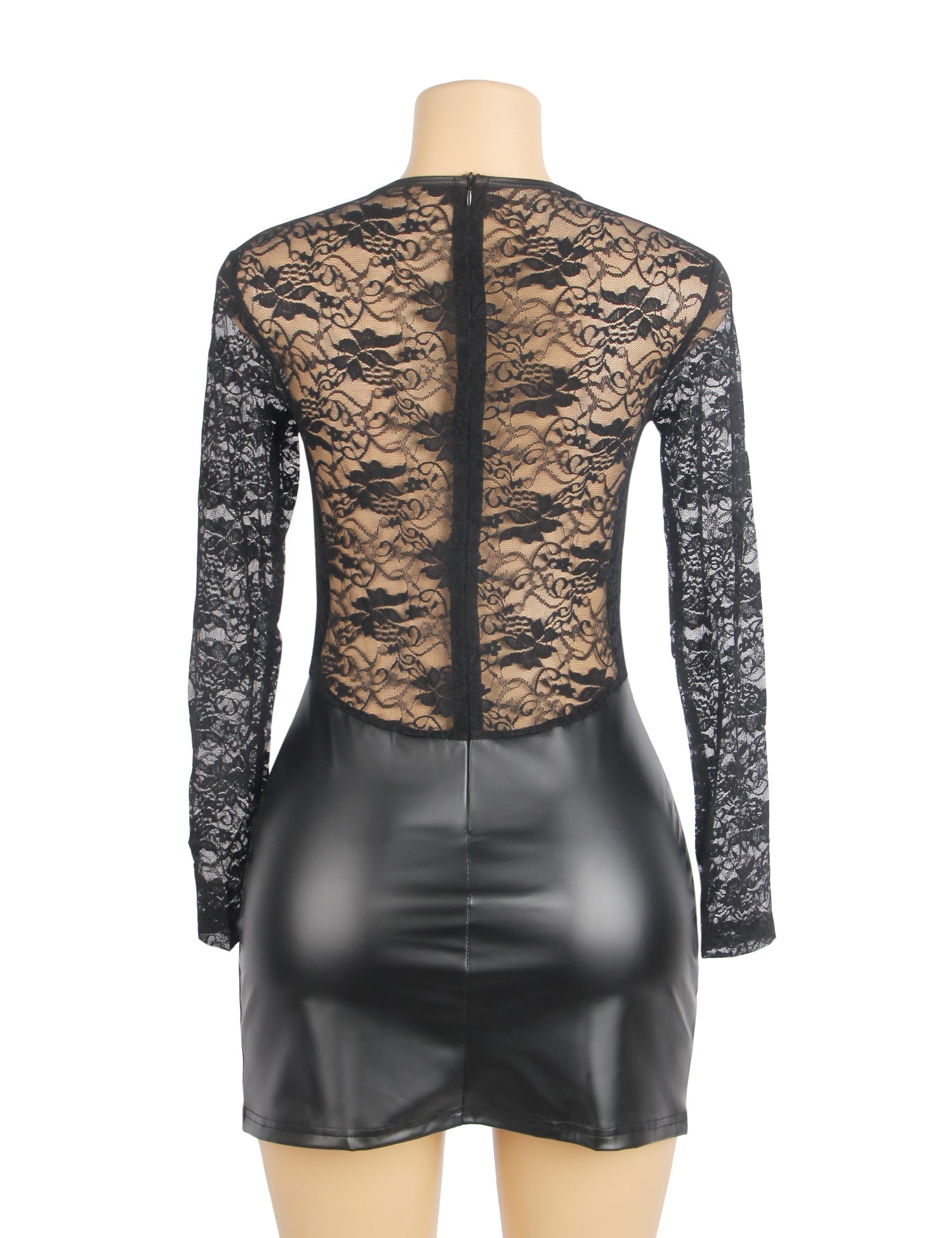 Lace long-sleeve silhouette – Mini dress