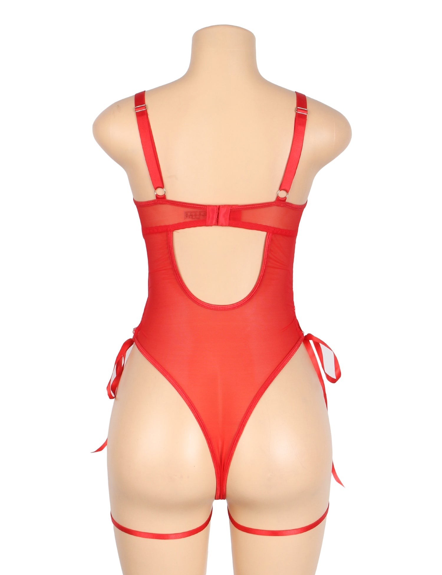 Lace-up mesh panel design – Bodysuit