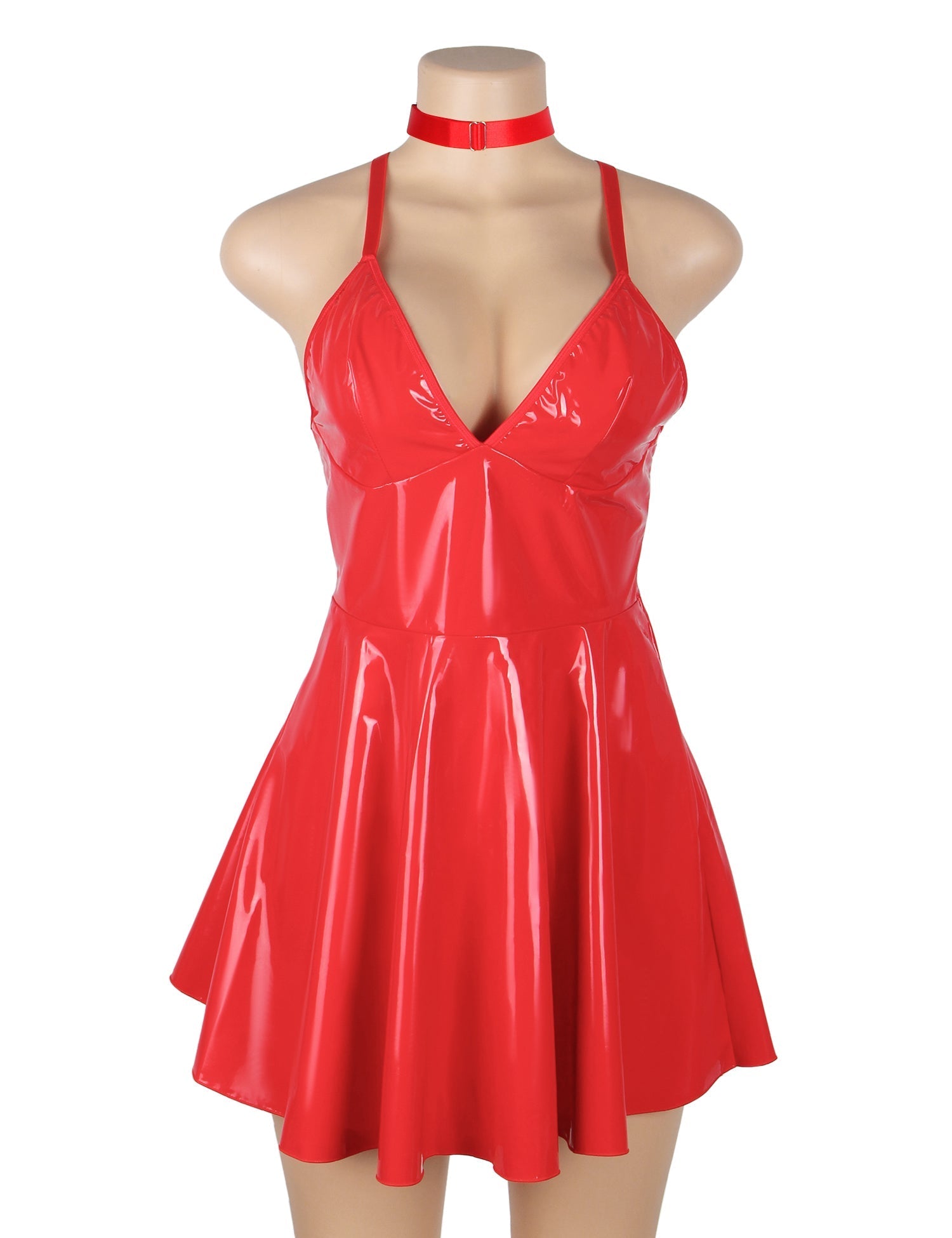 Glossy choker neckline – Babydoll