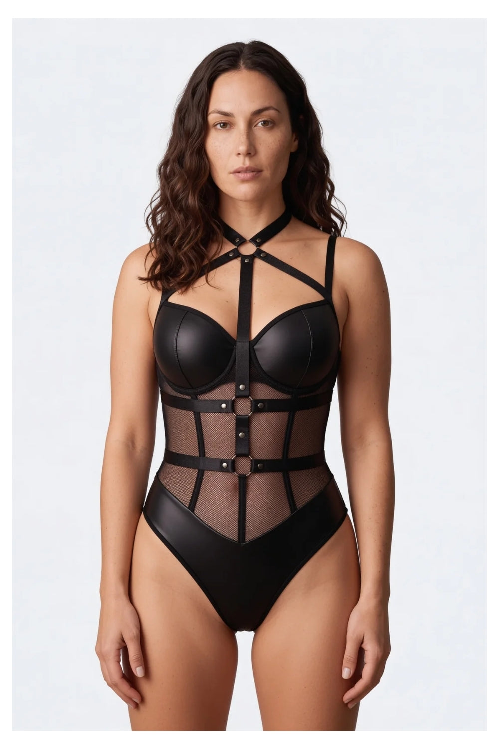 Strappy mesh cutout – Bodysuit