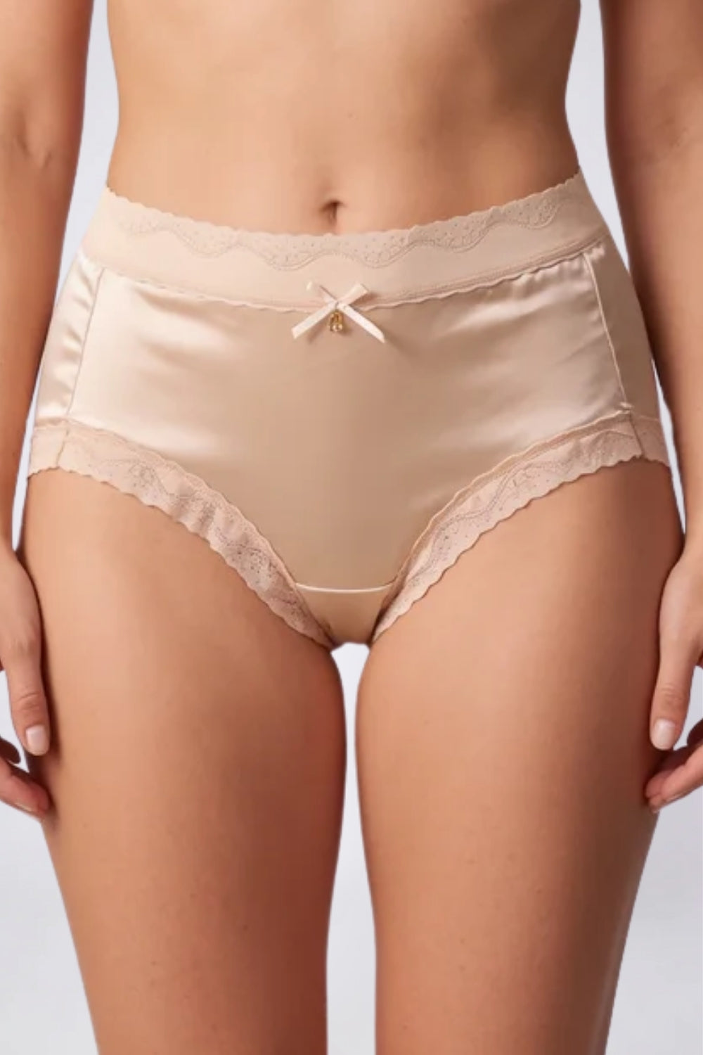 Lace trim satin-look – Brief