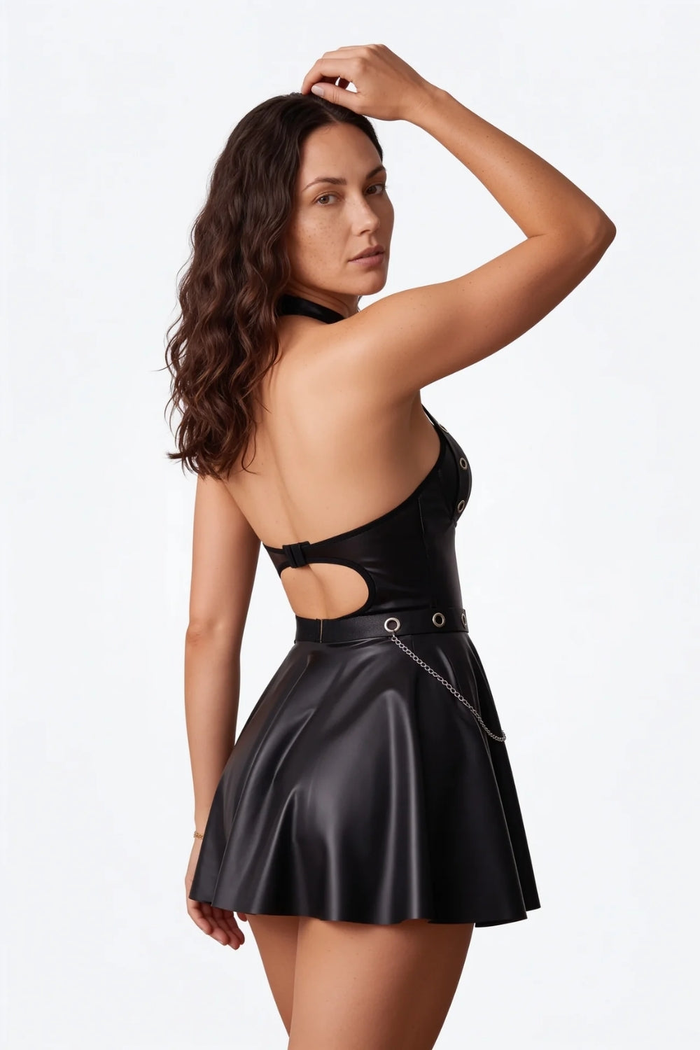 Ring detail halter – Mini dress