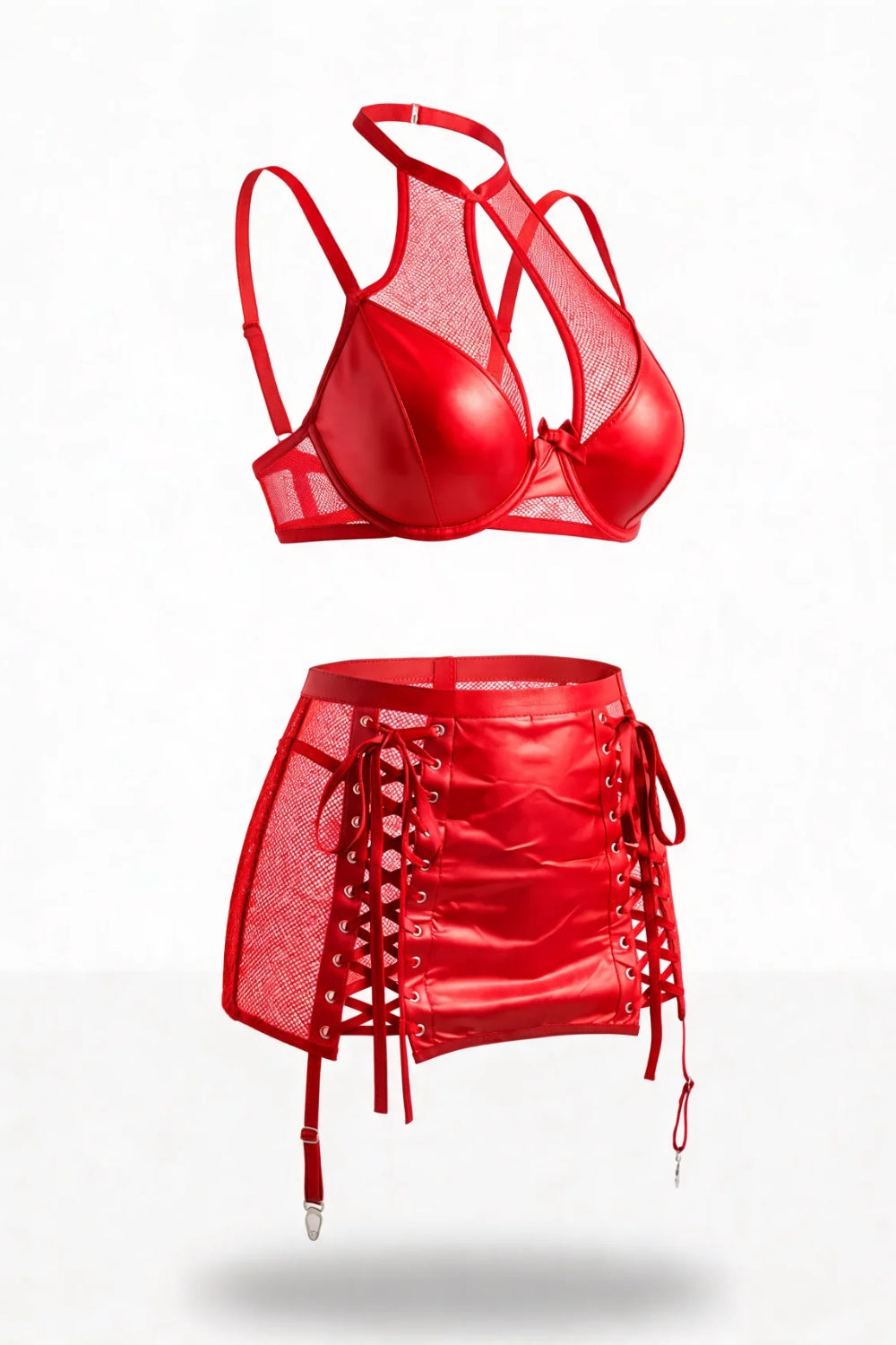 Mesh halter lace-up – Lingerie set