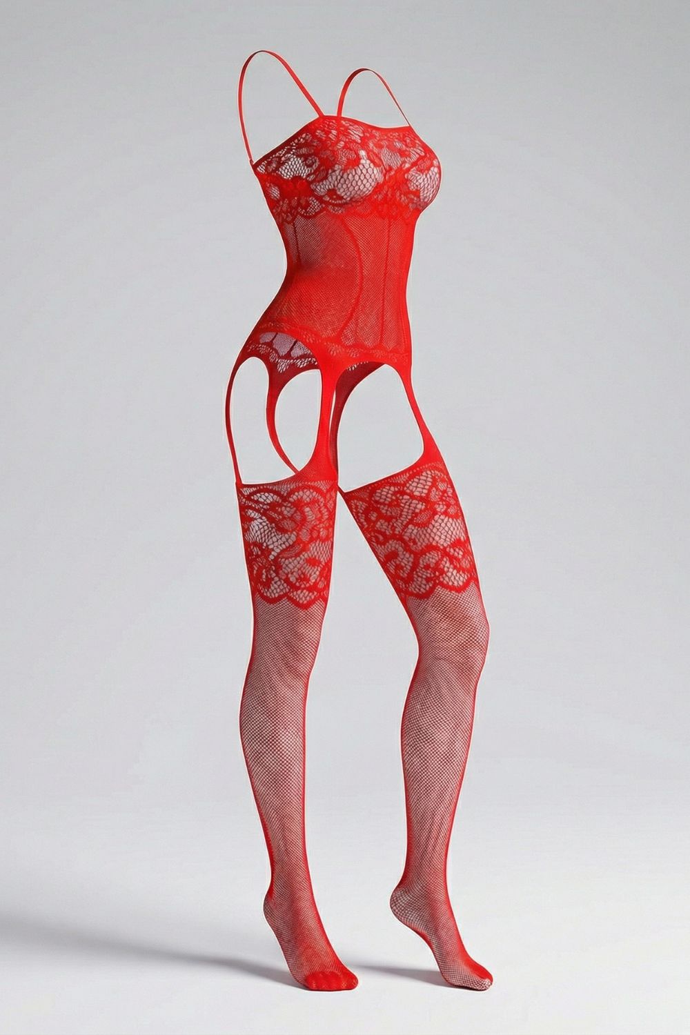 Floral lace contour design – Full bodystocking