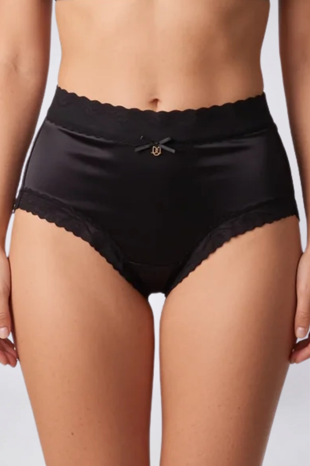 Lace trim satin-look – Brief