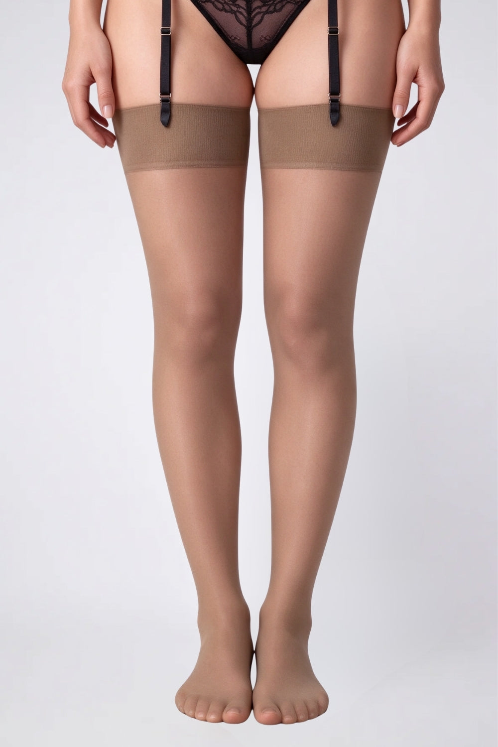 Sheer silky finish – Thigh-high stockings