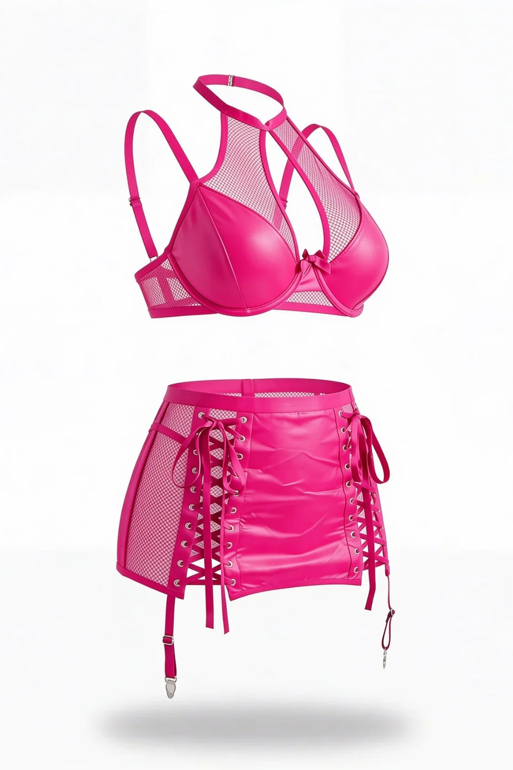 Mesh halter lace-up – Lingerie set