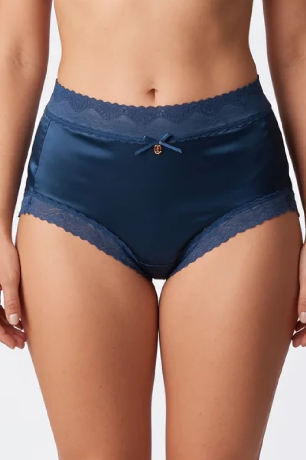 Lace trim satin-look – Brief