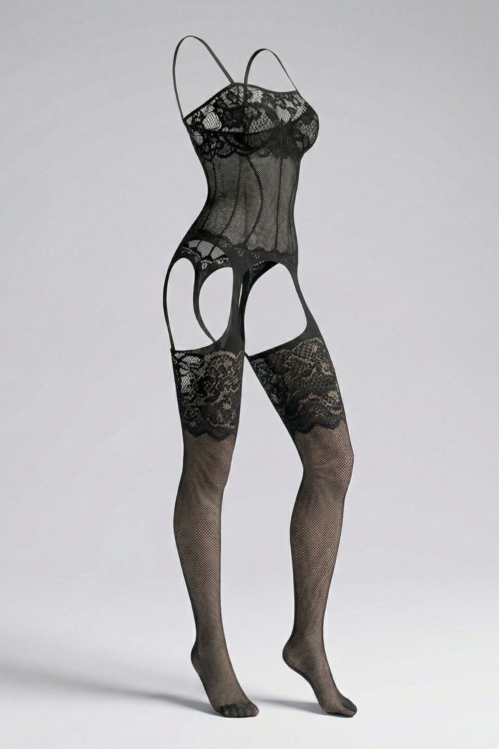 Floral lace contour design – Full bodystocking