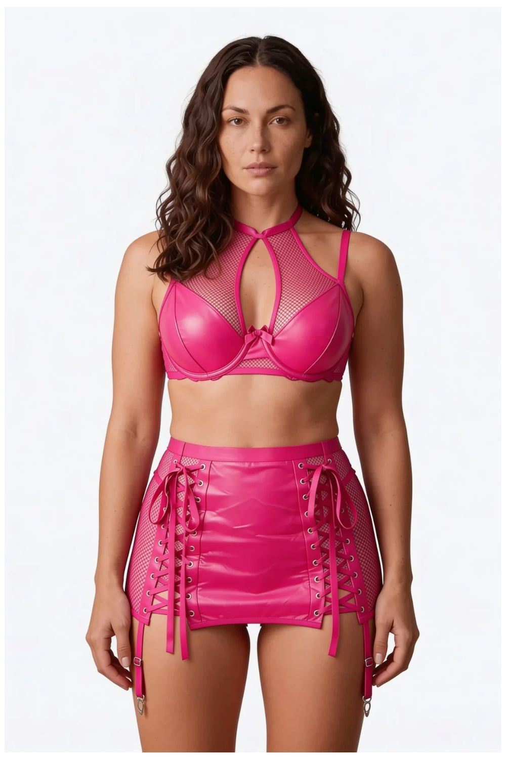 Mesh halter lace-up – Lingerie set