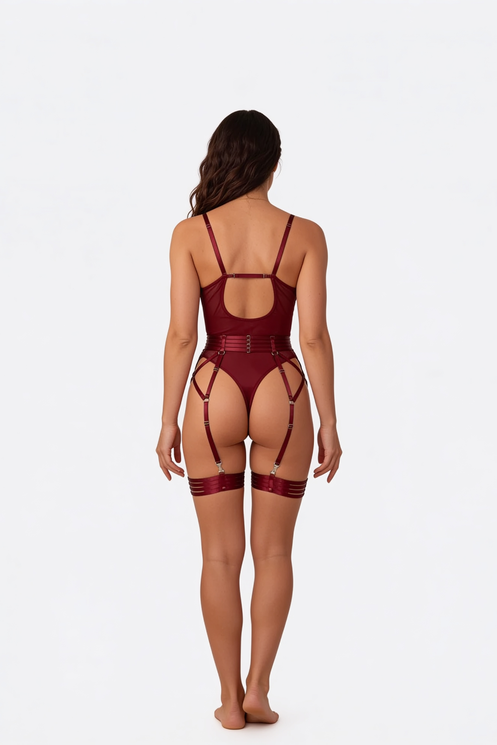 Burgundy sculpt allure – Bodysuit
