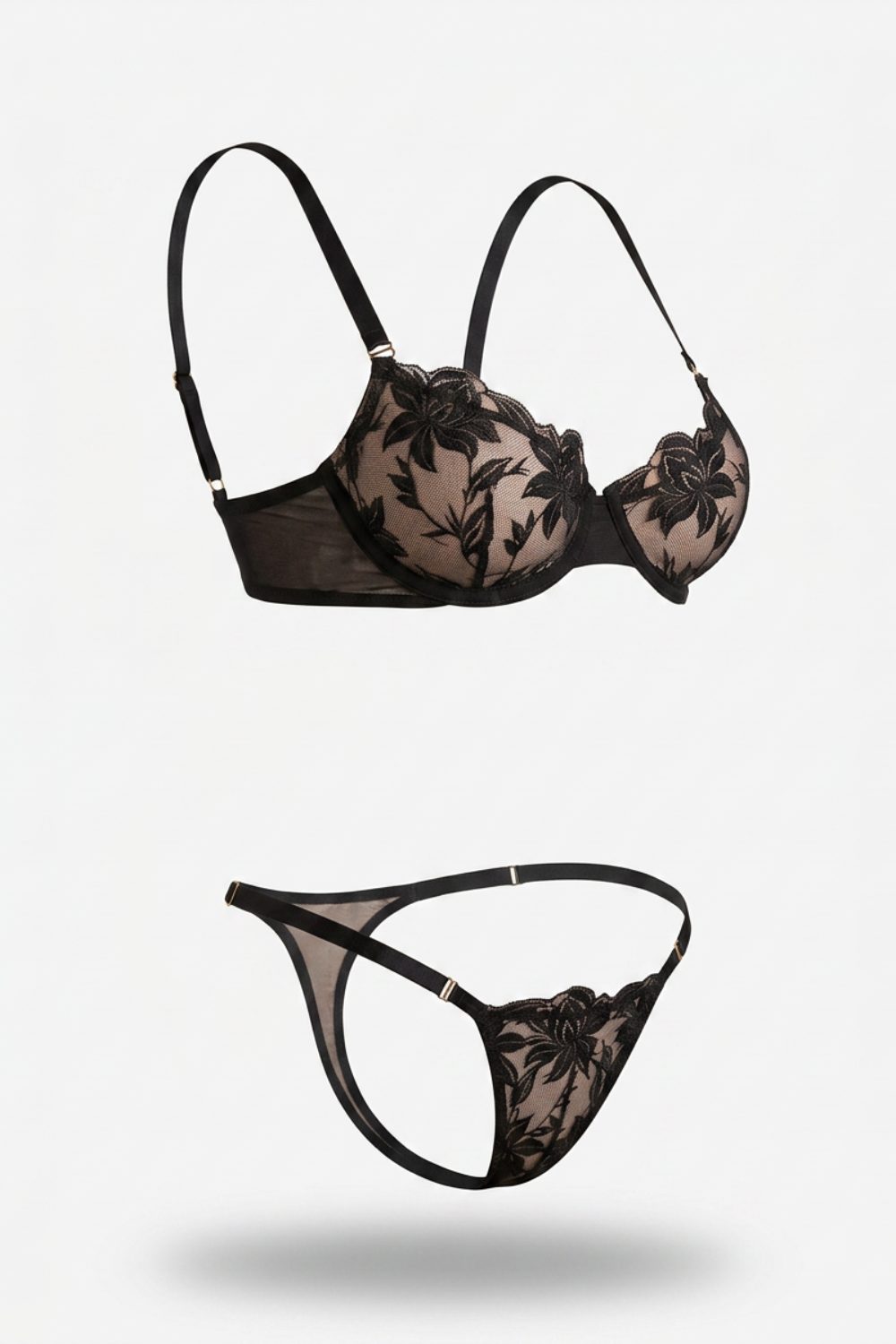 Elegant floral embroidery – Lingerie set