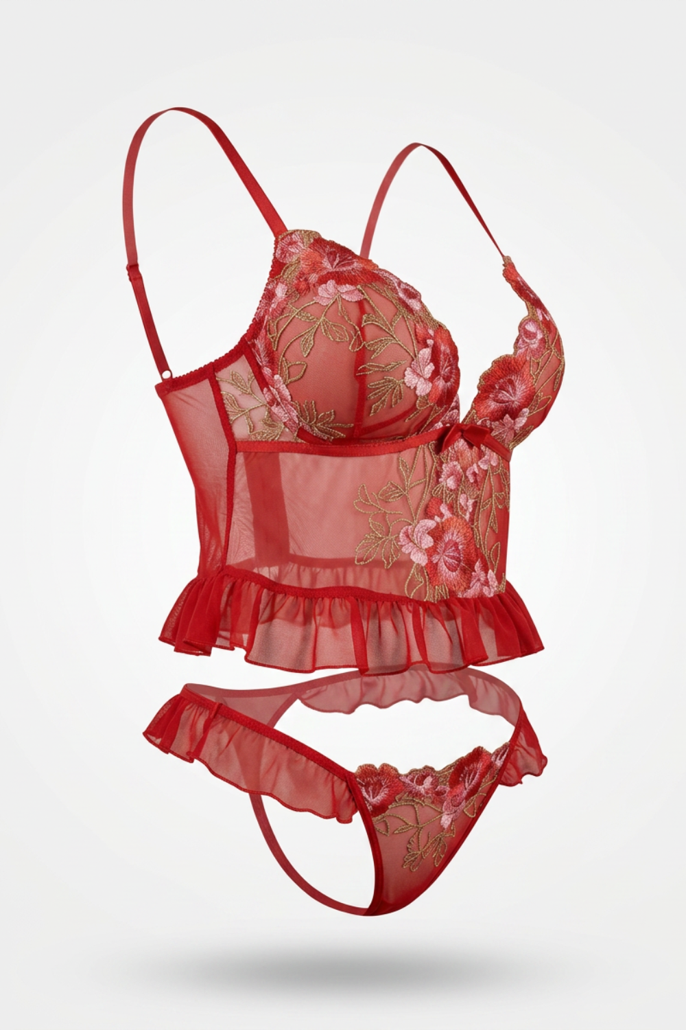 Embroidered lace camisole – Lingerie set