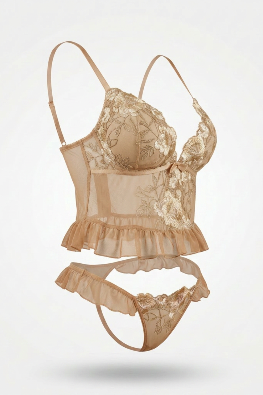 Embroidered lace camisole – Lingerie set
