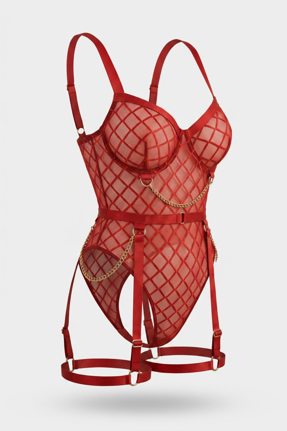 Fishnet garter bodysuit – Teddy