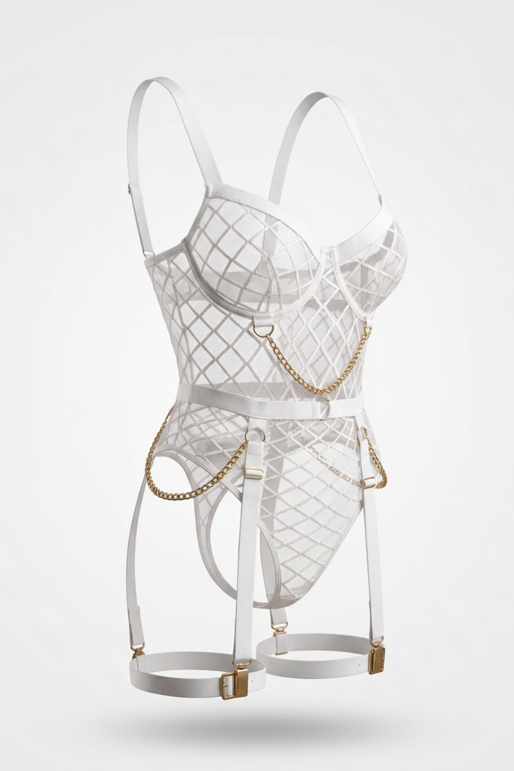 Fishnet garter bodysuit – Teddy
