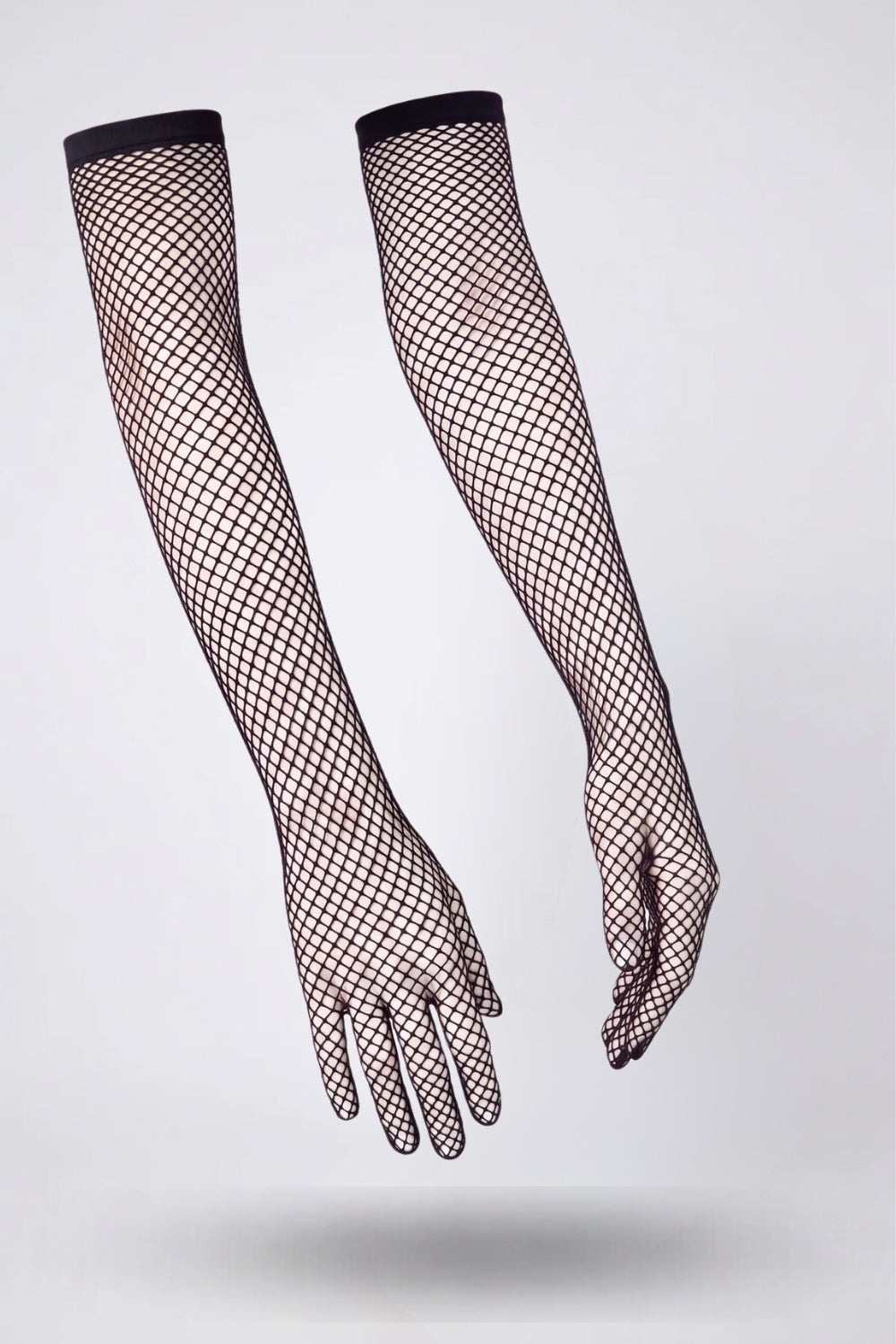 Fishnet long sleeve gloves arm stockings in black#Color_Black