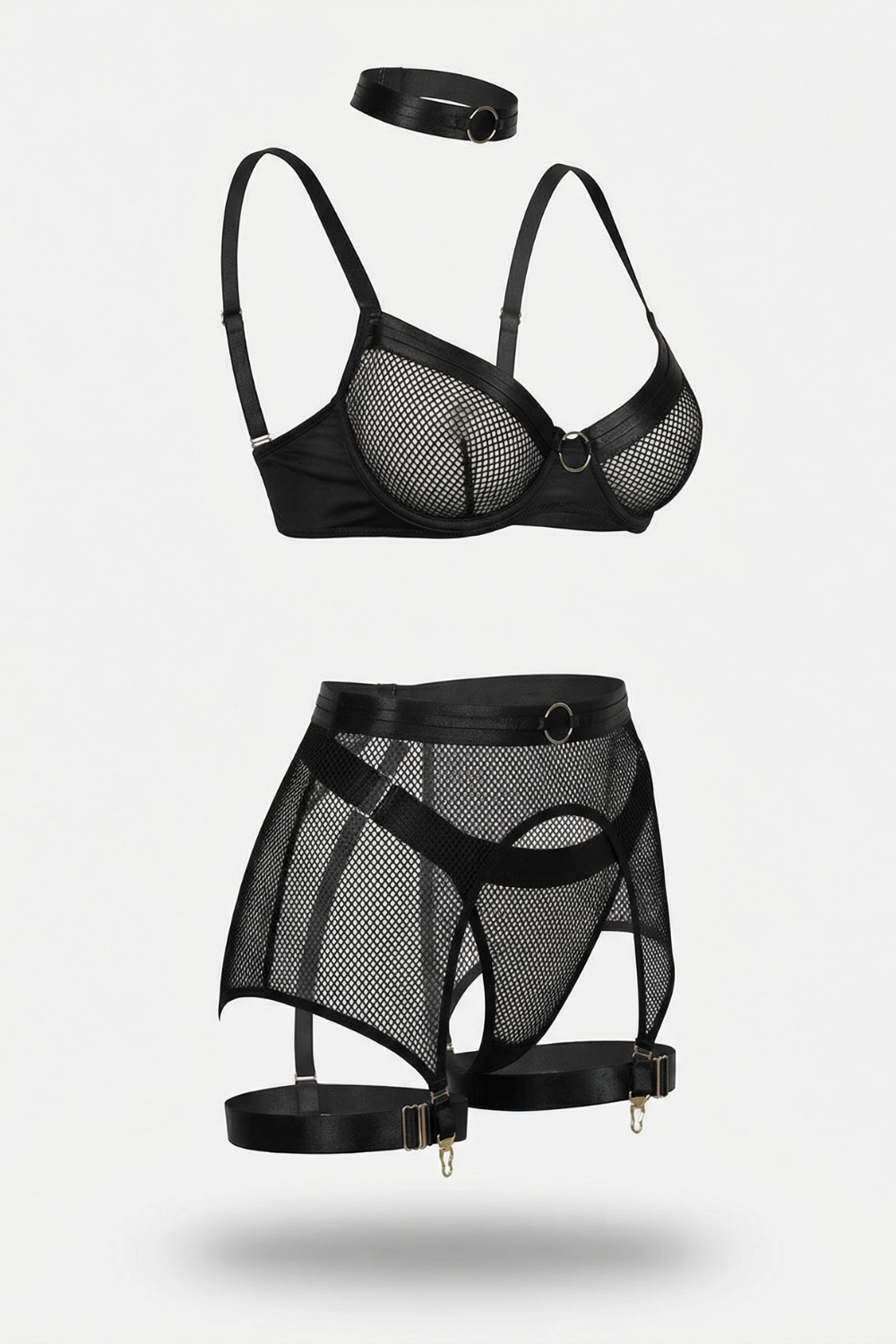 Fishnet mesh allure – Lingerie set