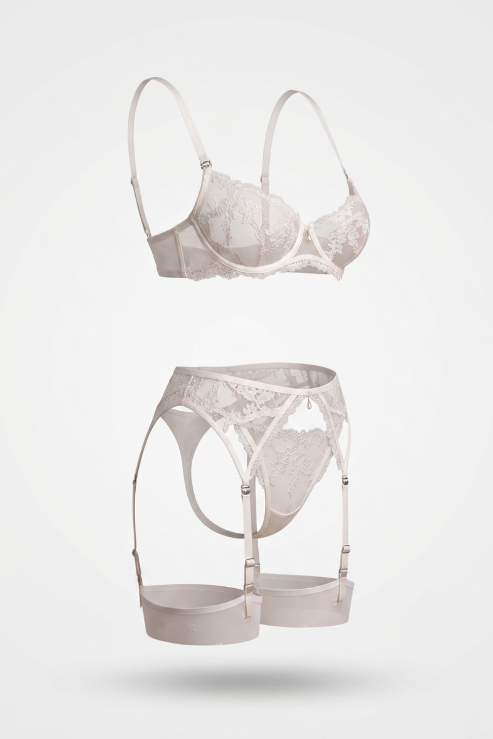 Floral embroidered garter – Lingerie set