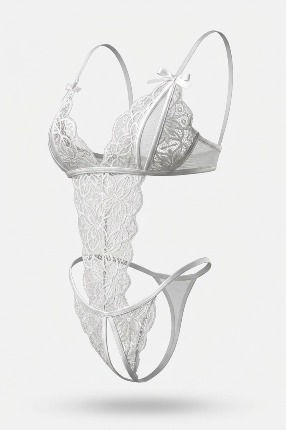 Floral lace cutout – Teddy bodysuit