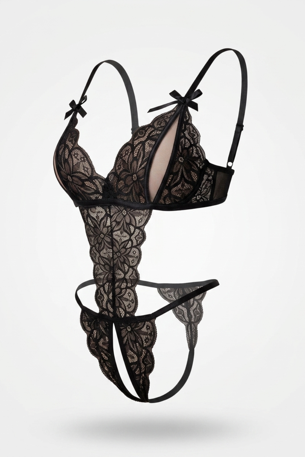 Floral lace cutout – Teddy bodysuit