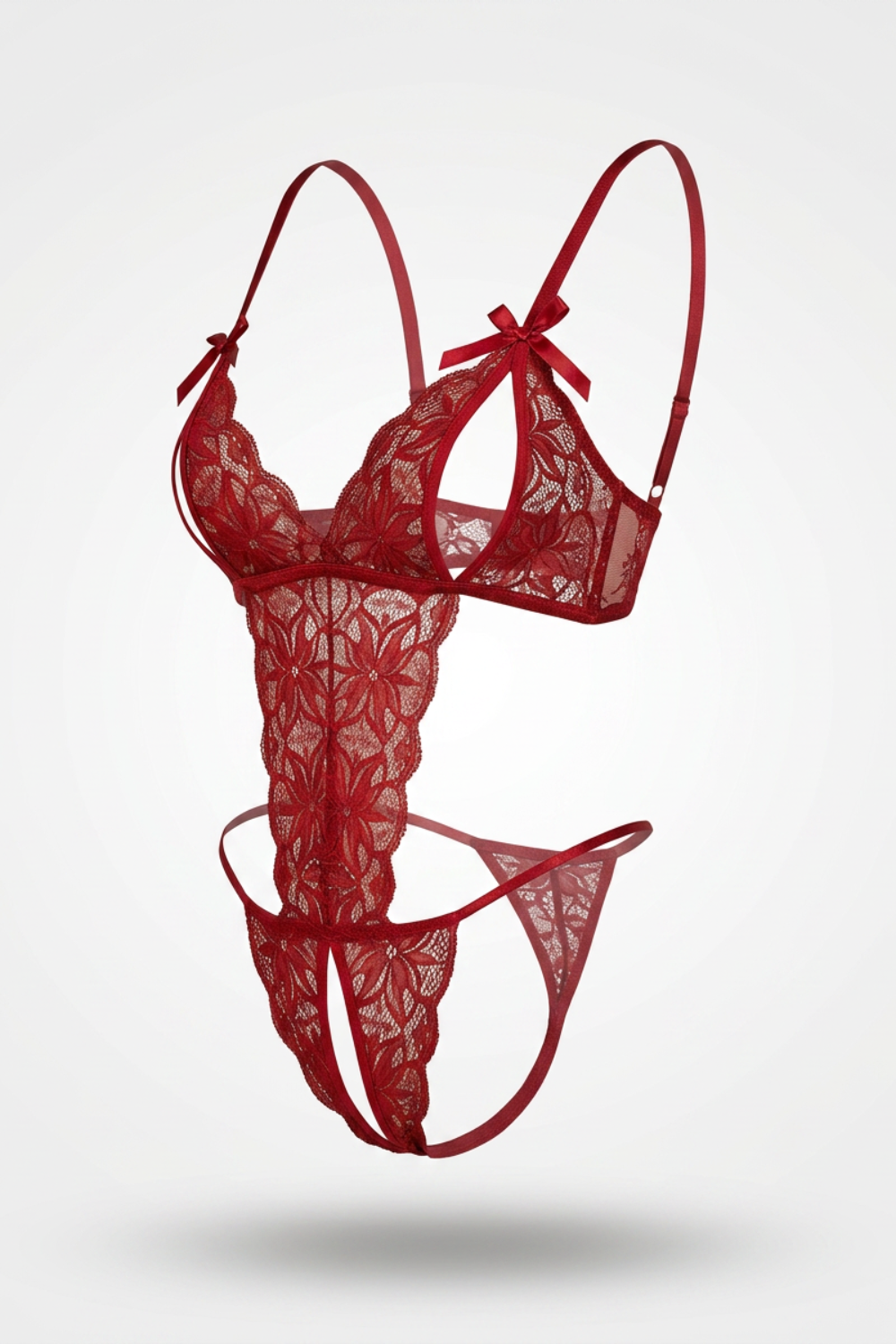 Floral lace cutout – Teddy bodysuit