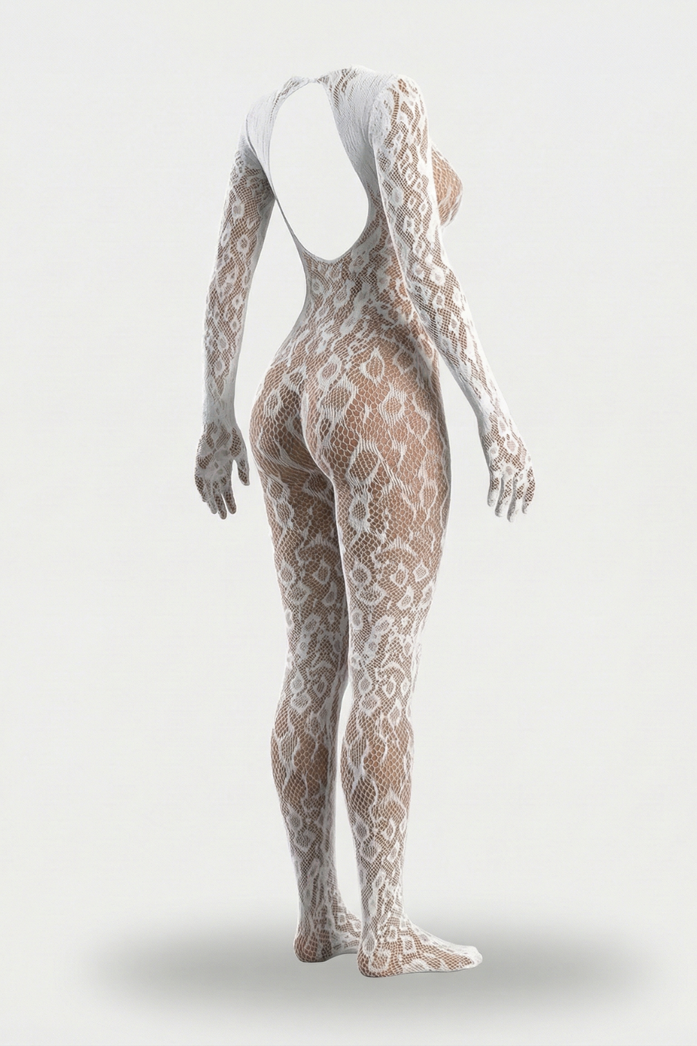 Floral lace open-back – Stockings