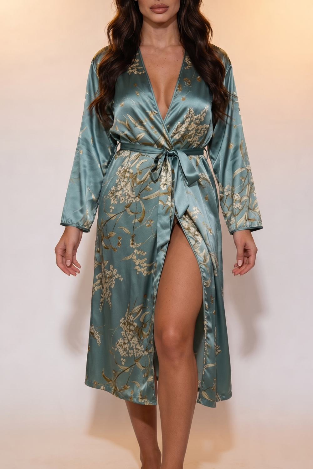 Floral satin wrap – Robe