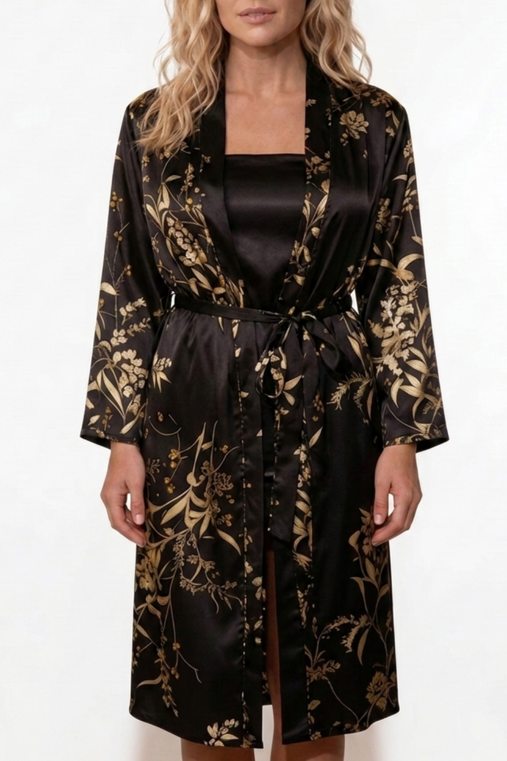 Floral satin wrap – Robe