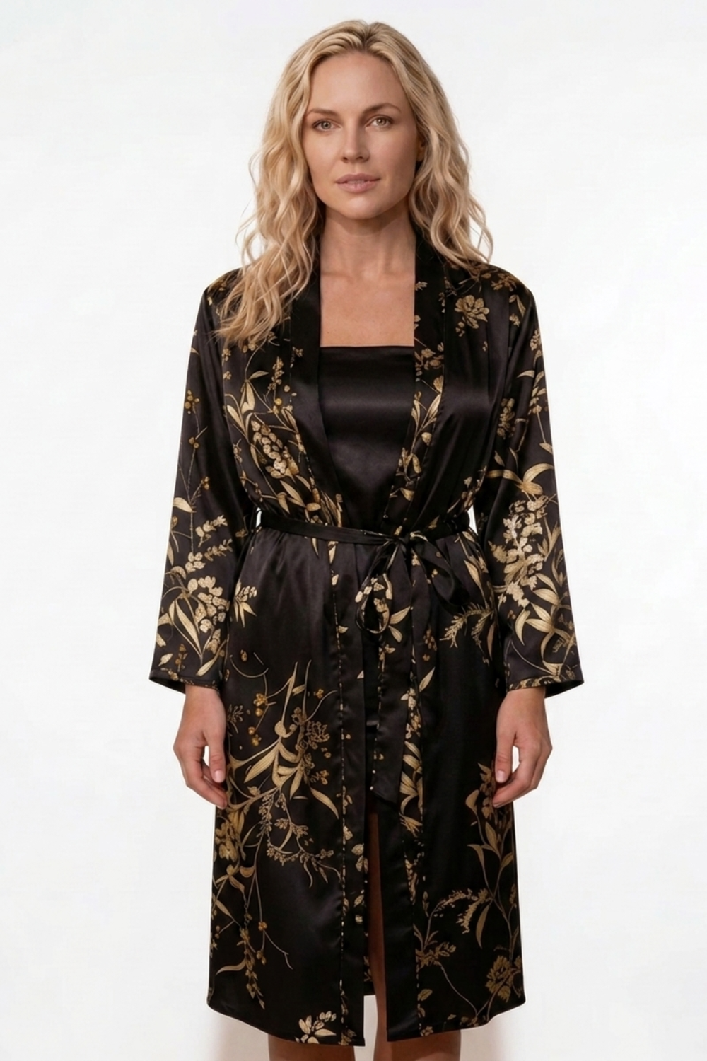 Floral satin wrap – Robe