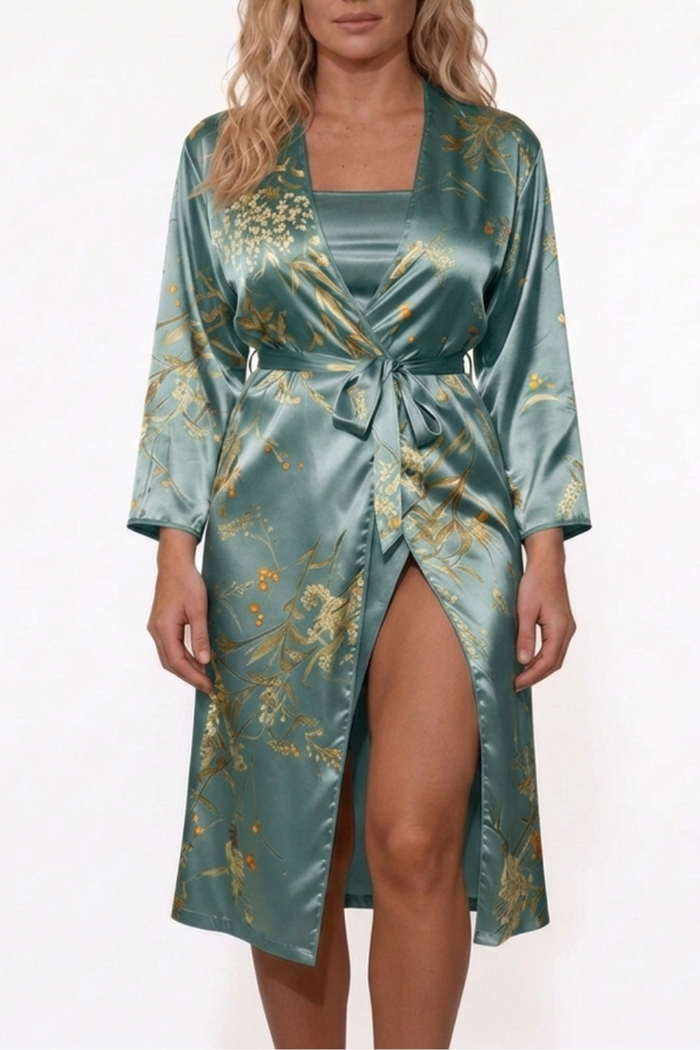 Floral satin wrap – Robe